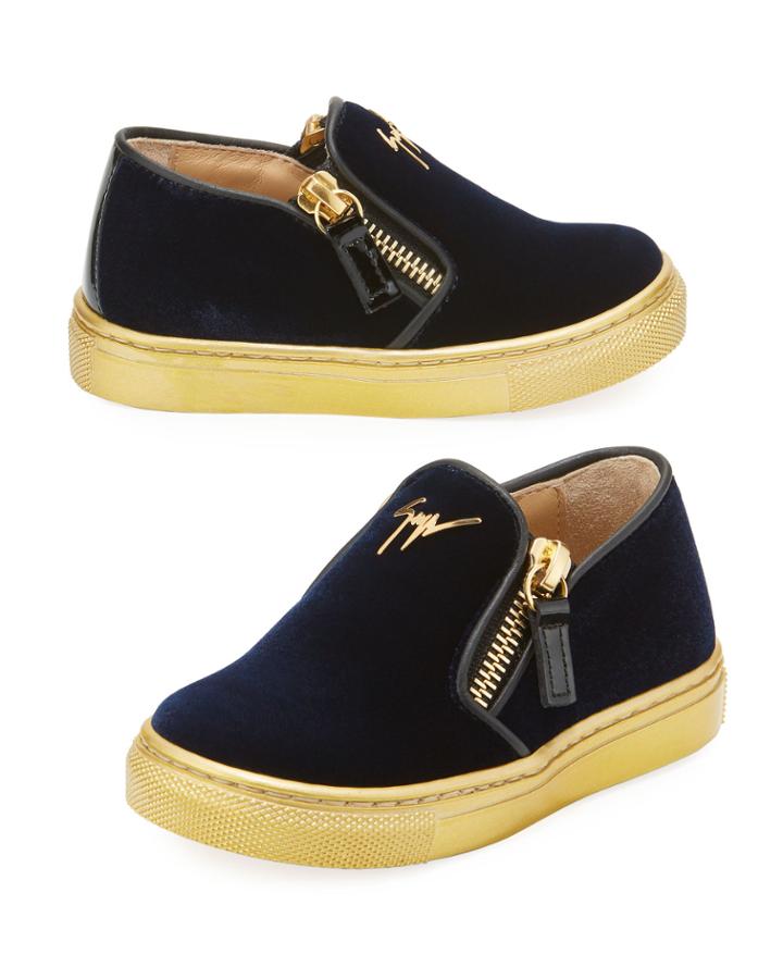 Girls' London Laceless Velvet Low-top Sneaker, Infant/toddler