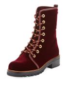 Metermaid Velvet Combat Boot