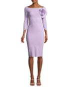 Nyoko 3/4-sleeve Cocktail Dress W/