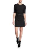 Nora Short 1/2-sleeve Belted Dress