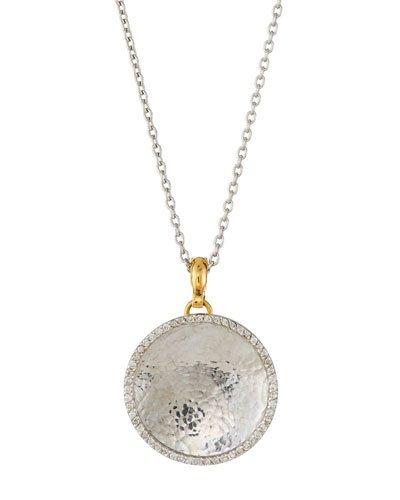 Large Hourglass Diamond Halo Necklace