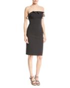 Stacey Techno Strapless Ruffle Cocktail Dress