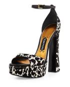 Leopard-print Calf Hair Platform