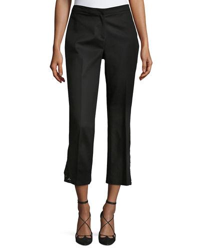Lace-inset Cropped Pants