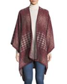 Houndstooth-print Fleece Ruana