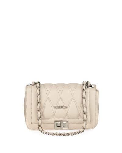 Beatriz D Quilted Leather Shoulder Bag, White