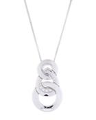 18k White Gold Diamond Interlocking Pendant Necklace