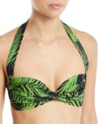 Bill Palm-print Halter Bikini