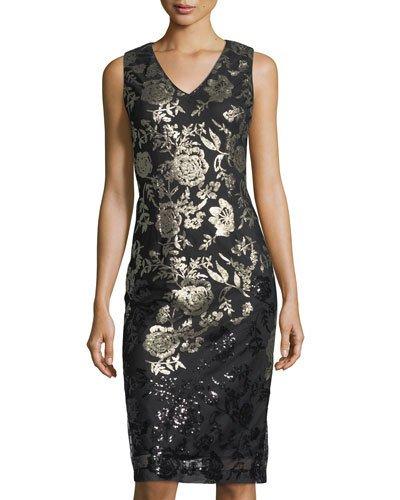 Sequined V-neck Dress