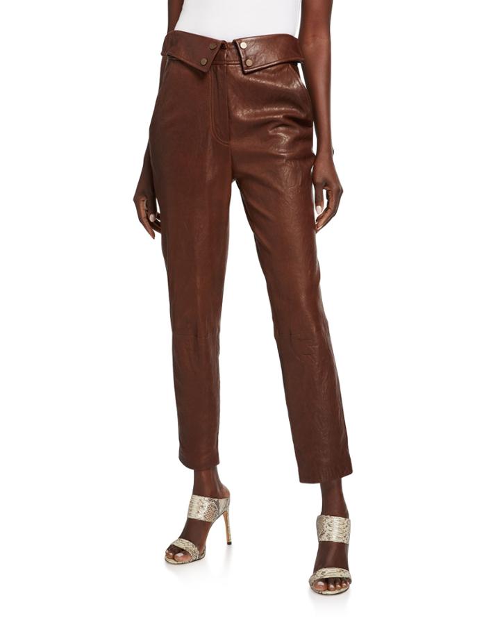 Minerva Leather Ankle Pants