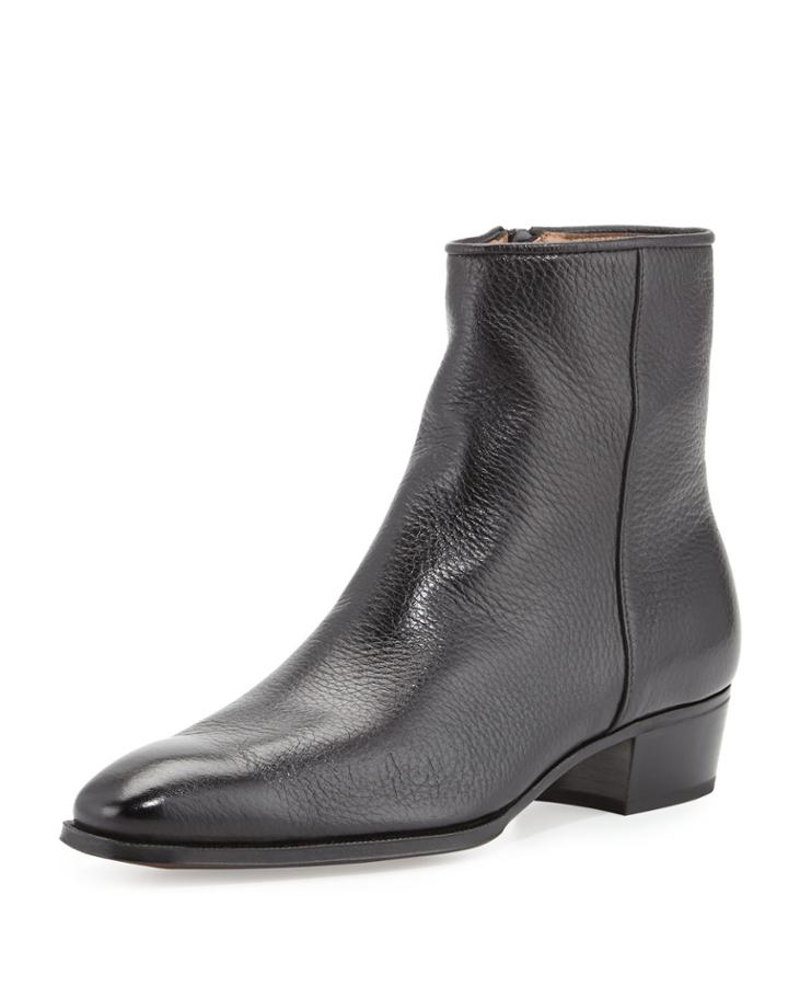 Leather Side-zip Ankle Boot