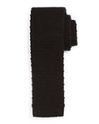 Knit Cotton Tie, Charcoal Black