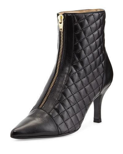 Zakia Quilted Napa Bootie, Black