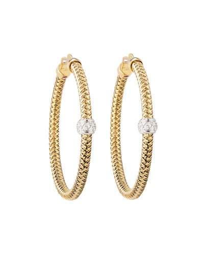 Primavera 18k Mini Hoops W/ Diamonds
