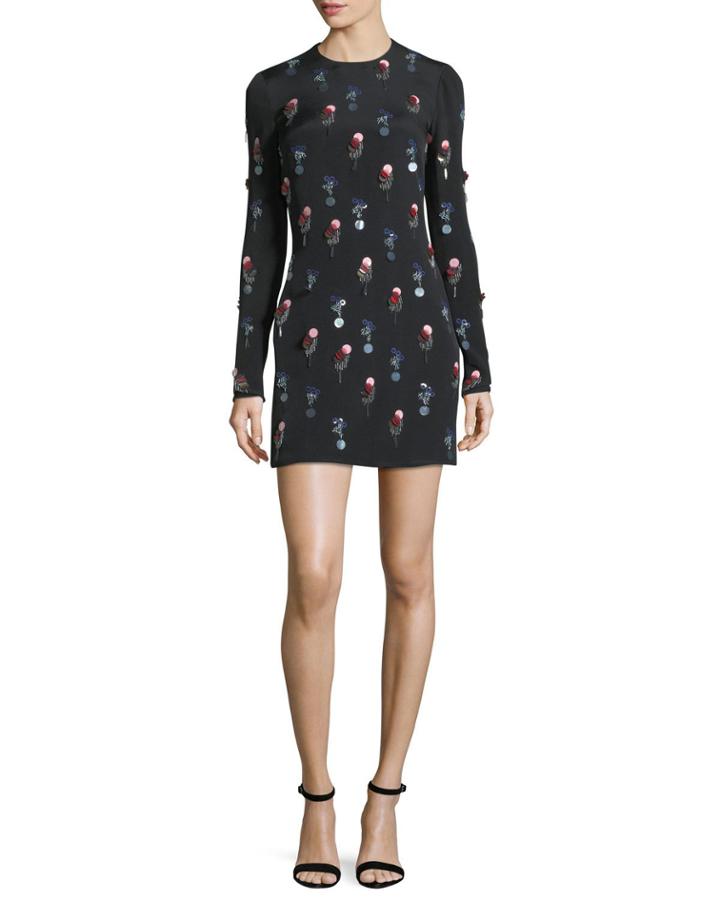 Crepe Minidress With Eclipse Beading