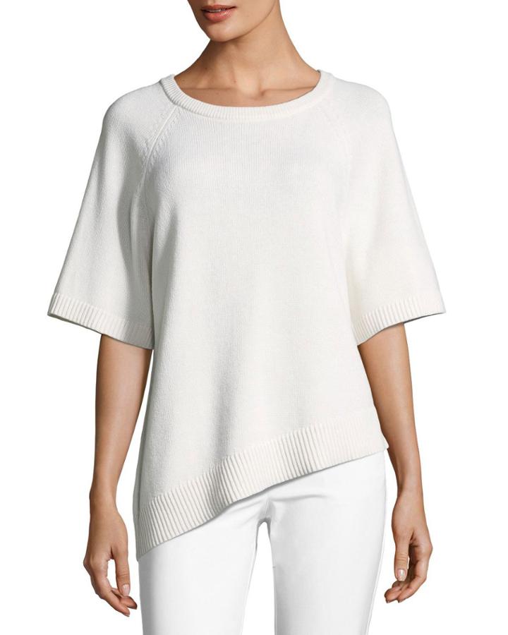 Crewneck Asymmetric Cashmere Pullover
