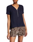 Zip-front Short-sleeve