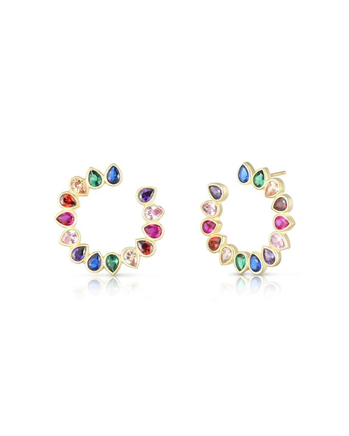 Gold-plated Open-circle Hoop Earrings