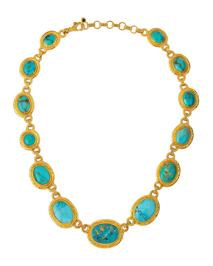 Gurhan 24k Chinese Turquoise Collar Necklace, Women's,