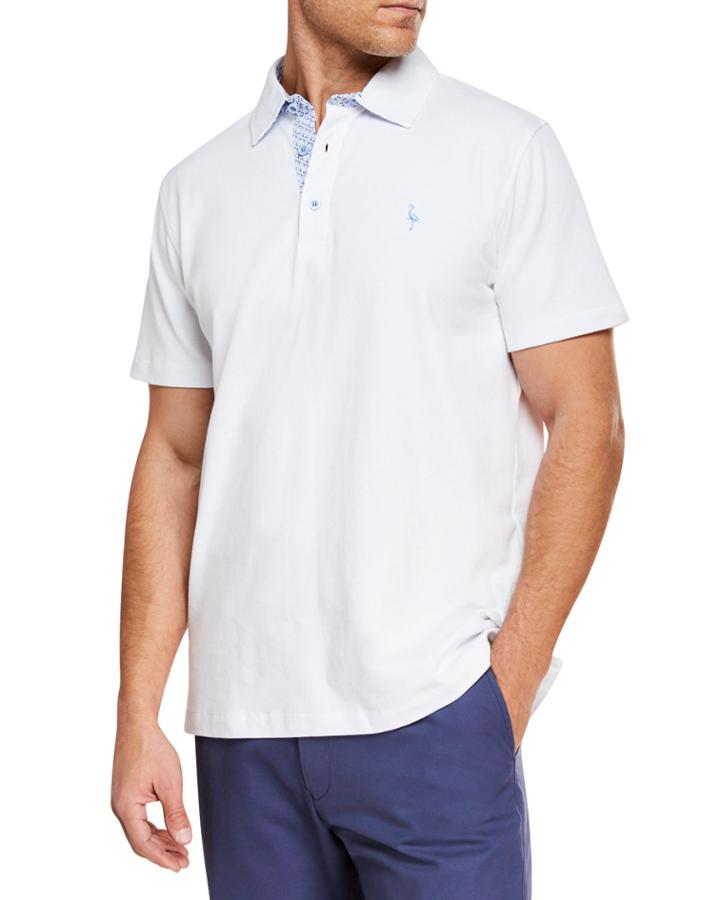 Men's Contrast-placket Short-sleeve Polo
