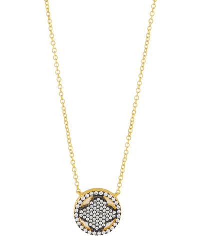 Round Iridescent Clover Pendant Necklace