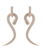 Cubic Zirconia Pave Snake Drop Earrings