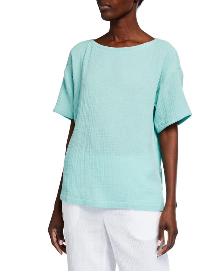 Short-sleeve Cotton Gauze Top