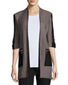 Woven Jacket With Zip Pockets