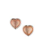 Wonderland Small Heart Stud Earrings In Blush