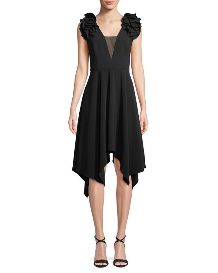 Handkerchief Ruffle-sleeve Dress