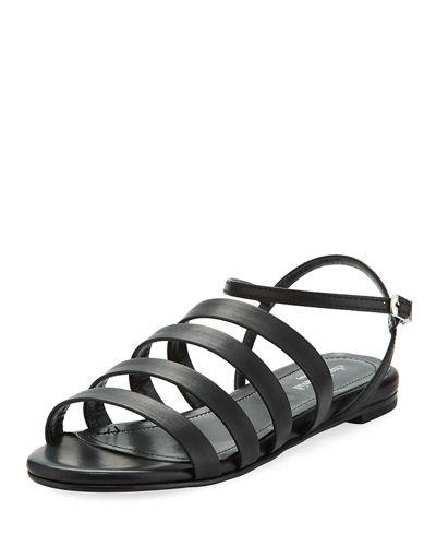 Stripe Suede Flat