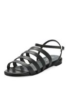 Stripe Suede Flat
