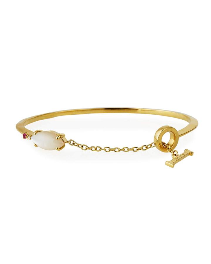 18k Prisma Marquise Cuff With Toggle Closure In Mother-of-pearl/pink