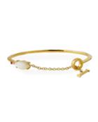 18k Prisma Marquise Cuff With Toggle Closure In Mother-of-pearl/pink