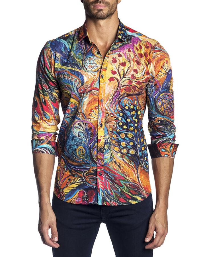 Men's Long-sleeve Mixed Animal-print