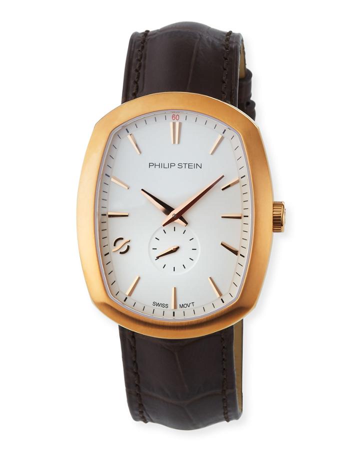 Large Modern Watch With Leather