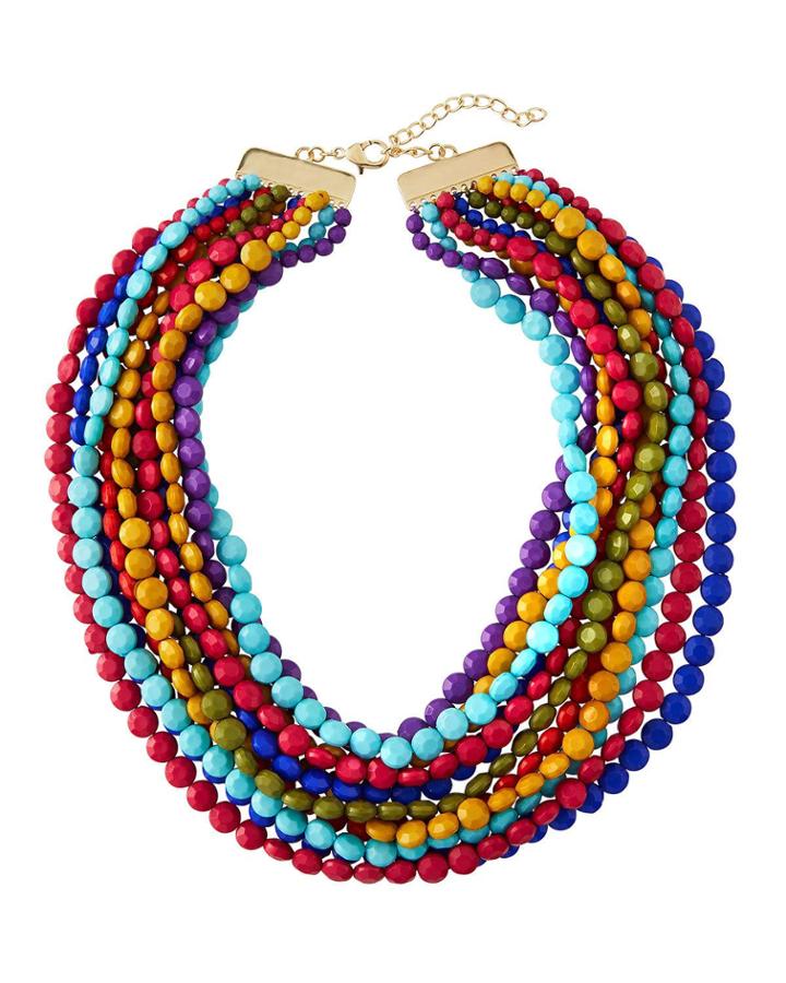 Multi-row Colorful Beaded Necklace