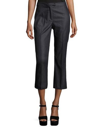 Chalk-stripe Denim Cropped Pants