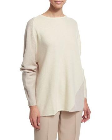 Double-face Wool Cardigan Coat, Ivory/tan