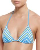 Natalie Merida Mitered Stripe Triangle Swim Top,