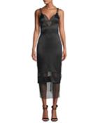 Lace-trim Deep V-neck