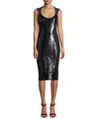 Scoop-neck Sequin Stretch-cady