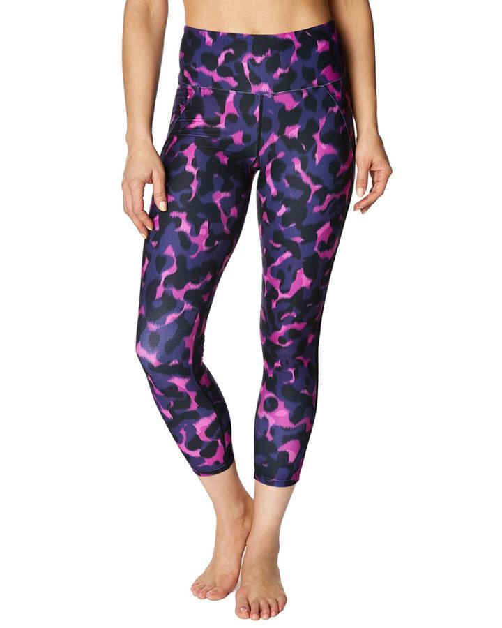 Mesh-stripe Printed Capri