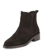 Paulette Suede Bootie, Black