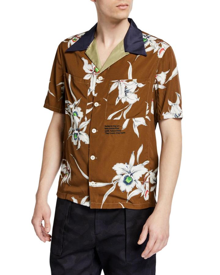 Men's Floral Button-down