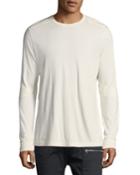 Elbow-slit Long-sleeve Cotton T-shirt