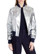 Juliet Beaded-embellished Metallic Lamb Leather Bomber Jacket