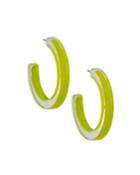 Skinny Acrylic Hoop Earrings, Green