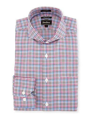 Trim-fit Regular-finish Plaid Dress