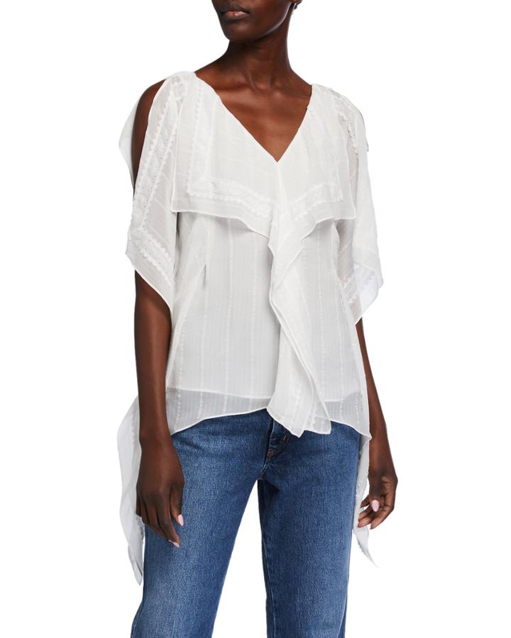 Kristina Lace Trim Sleeveless Handkerchief